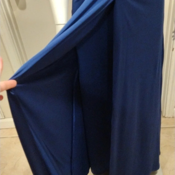 Tadashi Shoji Royal Blue Goddess Style Formal Event Dress M-Ruched Bodice-Prom - Picture 3 of 11